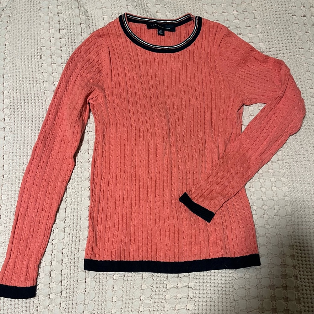 Tommy Hilfiger cable knit sweater pink